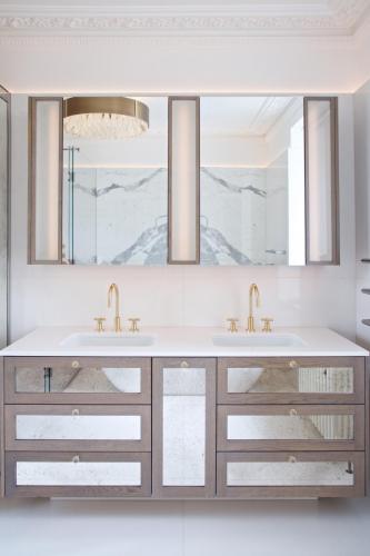 Knightsbridge marble bathroom brass taps