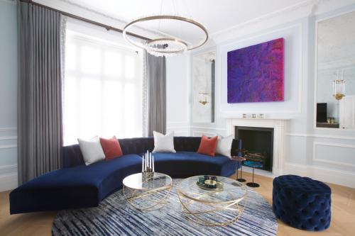 Knightsbridge living sitting room colourful artwork