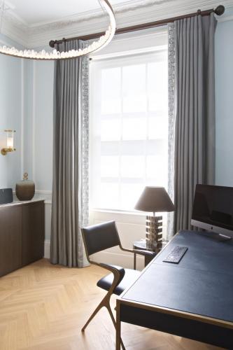 Knightsbridge living room home office study colourful artwork